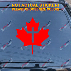Canada Maple Leaf Jesus Cross Decal Sticker Car Vinyl pick size color no bkgrd