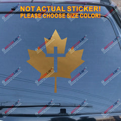Canada Maple Leaf Jesus Cross Decal Sticker Car Vinyl pick size color no bkgrd