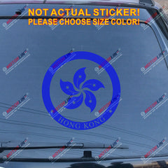 Hong Kong HK round Flag Regional Emblem Decal Sticker Car Vinyl pick size color