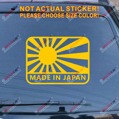 Made in Japan Japanese Rising Sun Flag Decal Sticker Car Vinyl pick size color