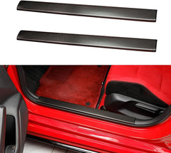 JSWAN 4pcs Real Carbon Fiber Car Door Pedal Kick Cover Fit for 11th Gen Civic Type R FL5 Typer Door Sill Cover Front and Rear Door Kick Panels Strip Overlay Accessories (4pcs Matte Black)