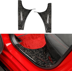 JSWAN 4pcs Real Carbon Fiber Car Door Pedal Kick Cover Fit for 11th Gen Civic Type R FL5 Typer Door Sill Cover Front and Rear Door Kick Panels Strip Overlay Accessories (4pcs Matte Black)
