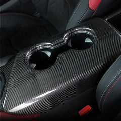 JSWAN Real Carbon Fiber Car Central Control Cup Holder Trim Panel Cover for GR Supra A90 Left-Hand Drive Water Cup Slot Sticker Armrest Box Decorative Cover Car Interior Accessories