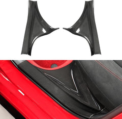 JSWAN 4pcs Real Carbon Fiber Car Door Pedal Kick Cover Fit for 11th Gen Civic Type R FL5 Typer Door Sill Cover Front and Rear Door Kick Panels Strip Overlay Accessories (4pcs Matte Black)