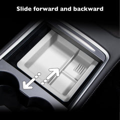 HANSSHOW Tesla Center Console Organizer Tray for Tesla Model 3/Y 2021-2023, Food Silicone-Grade Storage Box with Interior Tesla Accessories(Grey)