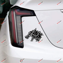 Viking Wolf Head Norse Decal Sticker Vinyl - 2 Pack Black, 6 Inches - for Car Boat Laptop Window 02041