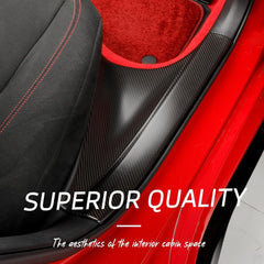 JSWAN 4pcs Real Carbon Fiber Car Door Pedal Kick Cover Fit for 11th Gen Civic Type R FL5 Typer Door Sill Cover Front and Rear Door Kick Panels Strip Overlay Accessories (4pcs Matte Black)