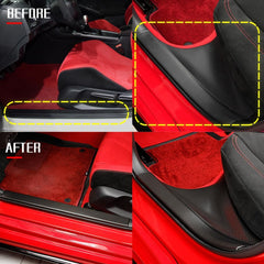 JSWAN 4pcs Real Carbon Fiber Car Door Pedal Kick Cover Fit for 11th Gen Civic Type R FL5 Typer Door Sill Cover Front and Rear Door Kick Panels Strip Overlay Accessories (4pcs Matte Black)