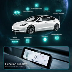 Tesla 4.6'' Head Up Ultra Mini Screen Display for Model 3/Y, Embedded Design HUD Car Dashboard LCD Smart Instrument Tesla Accessories