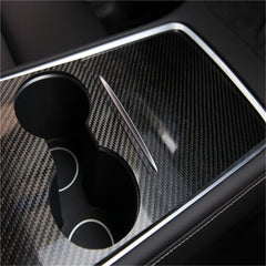 HANSSHOW Model 3/Y 2021 Carbon Fiber Center Console Wrap Protective Cover Carbon Fiber Center Console Wrap