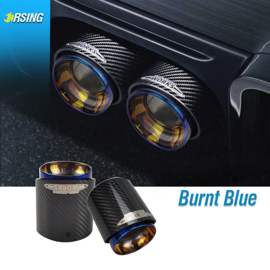1 Piece Blue Burnt and Carbon Fiber Muffler Pipe Fit for Mini Cooper Exhaust Tip R55 R56 R57 R58 R59 R60 R61 F54 F55 F56F57F60