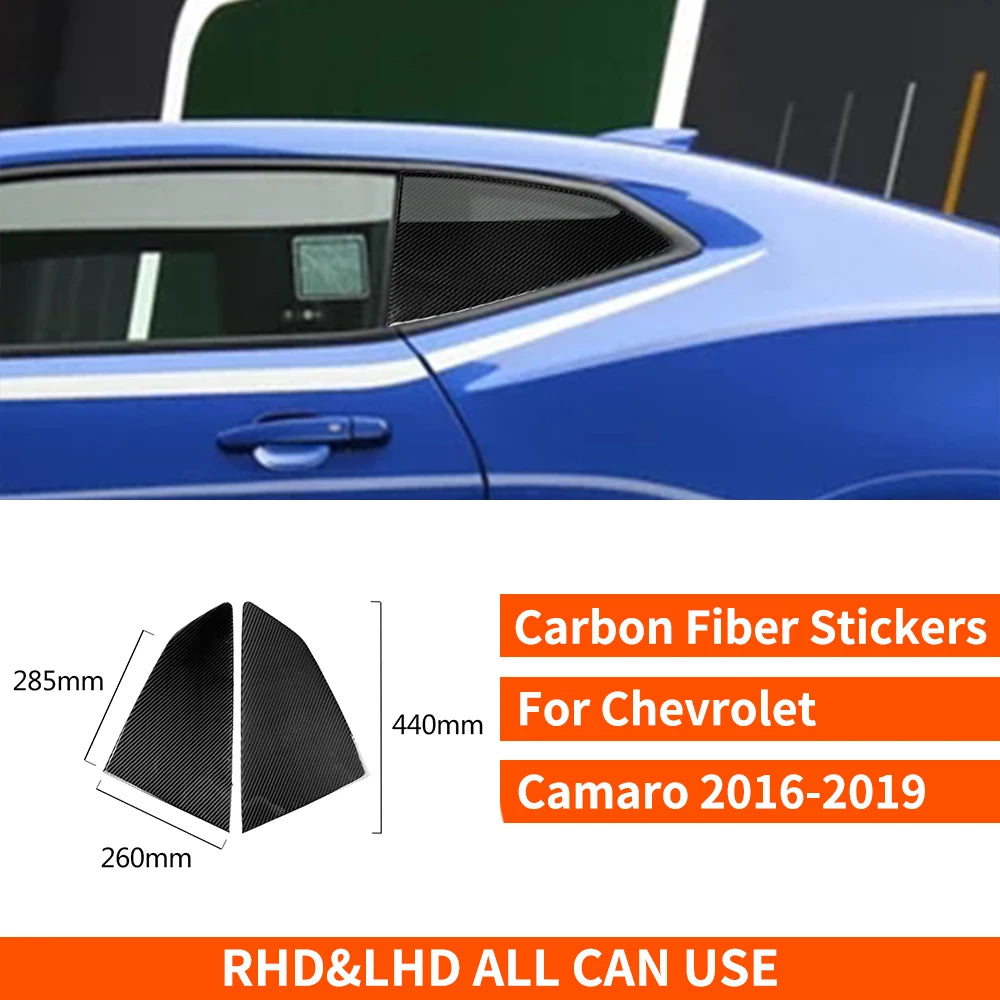 For Chevrolet Camaro 2016 2017 2018 2019 Quarter Window Louvers Spoiler Panel Trim Accessories for Camaro Carbon Fiber Interior