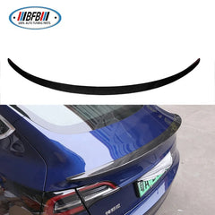 OEM Style Real Dry Carbon Fiber Car Rear Spoiler for Tesla Model 3 Rear Trunk Lip Wing 2017up