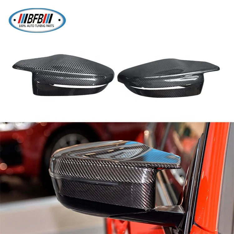 Real Dry Carbon Fiber Mirror Cover for BMW G80 G82 G83 M3 M4 LHD 2021up Rearview Mirror Frame Overlay