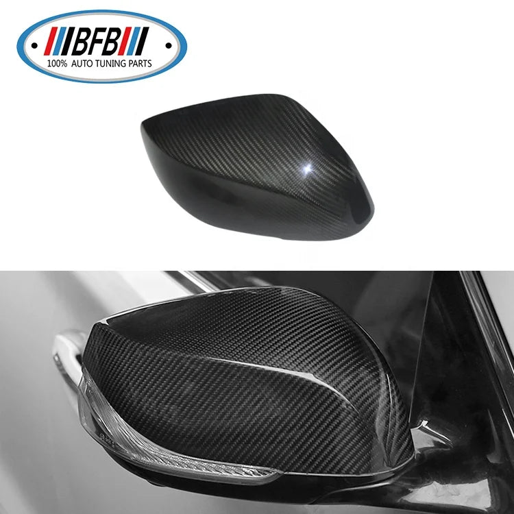 Real Dry Carbon Fiber Side Mirror Cover Add on Type for 2017 infiniti q50