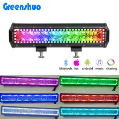 126W App Control Spot Combo Beam Rgbw 20 Inch Chasing Light Bar With Wire Harness Waterproof