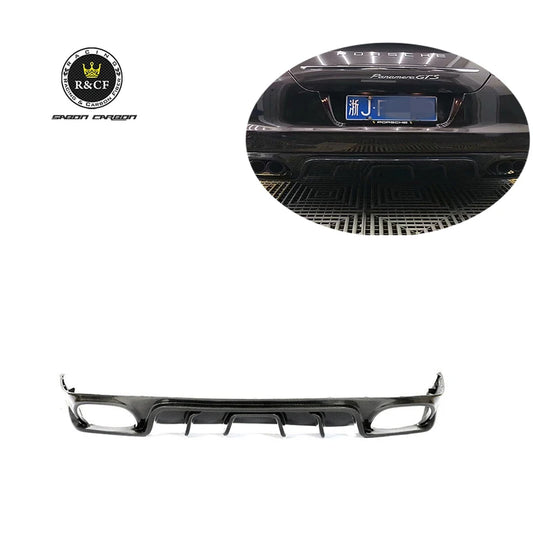 10-13  Carbon Fiber Rear Bumper Spoiler Diffuser Lip For Porsche Panamera 970.1