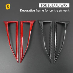 Shasha Carbon Real Carbon Fiber Interior Accessories For Subaru WRX 2pcs Center Air Outlet Frame Cover Trim