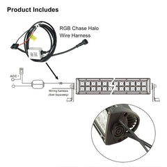 Wholesale 22Inch Straight RGB Light Bar With Chasing Strobe Mode Color Changing 12 Volt Light Bars App&remote Control