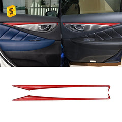 Shasha Carbon Q50 Q50L Rear Door Trim Real Dry Carbon Fiber Interior Accessories For Infiniti Carbon Trim 2015-2022