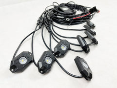12V Car Underglow Light App Control RGBW Led Rock Lights 8 piece Waterproof
