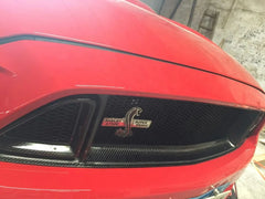 Fits 2015-17 Mustang Front Bumper Grille R Style Carbon Fiber Front Bumper Grille Trim Cover For Ford Mustang