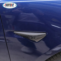 Pair of Side Fender Camera Vent Cover Trim Real Carbon Fiber Fit For Tesla Model 3 Model Y 2020up