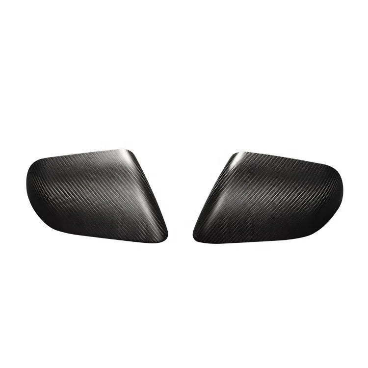 Matt Carbon Fiber Side Rearview Mirror Cover For Ford Mustang 2015+ US model with light cutout