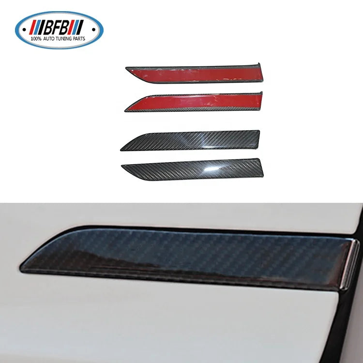 Auto Sticker 4pcs Carbon Fiber Door Handle Cover Trims For Tesla Model X Other Exterior Accessories