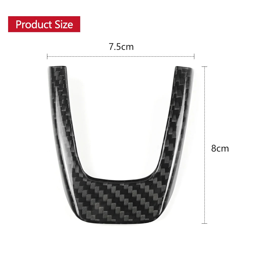 Shasha Carbon Steering Wheel Chin Frame Cover Real Carbon Fiber Interior Accessories  For Fiat Abarth 500