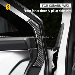 Shasha Carbon For WRX Front Door Parts Sticker Real Carbon Fiber For Subaru WRX Interior Accessories