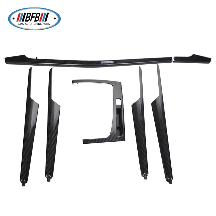 Hot selling 7 pcs  Interior Door Trims Center Console Dashboard Carbon Fiber Replacement for Audi Q5 2018-2019
