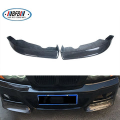 Shiny Black  Carbon Fiber Front Bumper Splitter stick on front Flaps Fit For BMW 3 series E46 M-Tech front Bumper body 1998-2004