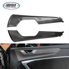 4Pcs Carbon Fiber Car Interior Kits For Audi A6 2020-2022 Carbon Fiber Door Trims Panel