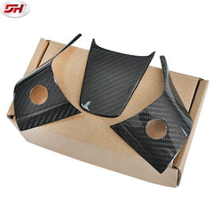 3 pcs carbon fiber rear compartment cover Car steering wheel left and right trim for Tesla model 3 2018-2019