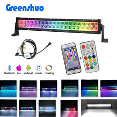 Wholesale 22Inch Straight RGB Light Bar With Chasing Strobe Mode Color Changing 12 Volt Light Bars App&remote Control
