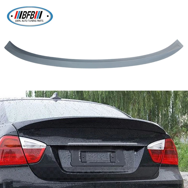 OEM Style Fiberglass FRP Rear Spoiler Wing Unpainted For BMW E90 2005-2012 Trunk Lip Spoiler