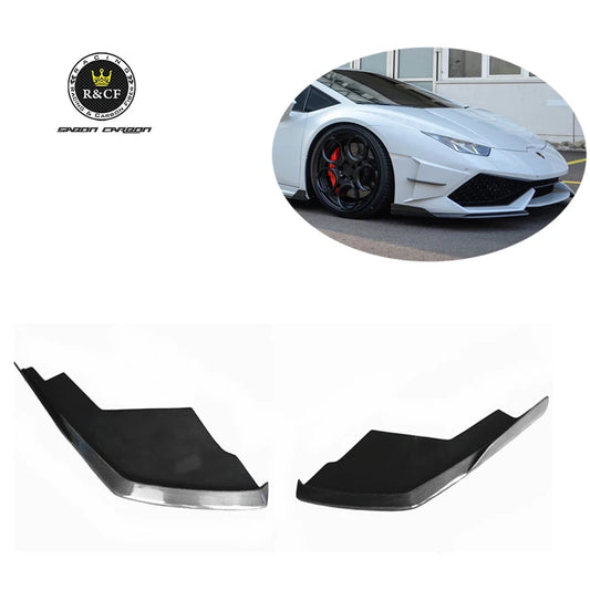 1 PAIR/ DM Style Carbon Fiber Front Bumper Splitter Lip Spoiler For Lamborghini Huracan LP610-4 LP580