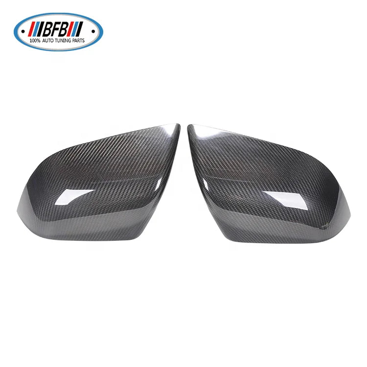 For Tesla Model 3 Add on  Style   Real Forge Carbon Fiber  glossy black carbon Side review  Mirror Cover Cap 2018+