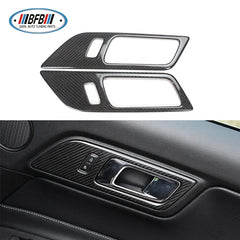 RHD Real Dry Carbon Interior Sticker Trims Dashboard Meter Bar Cover For Ford Mustang 2015 2016 2017 Center Console decoration