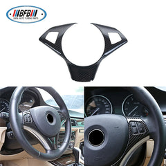 Real Carbon Fiber Steering Wheel Cover M style Steering Wheel Trim For BMW E60 2004-2009