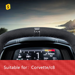 ES Real Carbon Fiber Carbon Fiber Interior Accessories Carbon Fiber Steering Wheel  Decoration For Corvette Car Accessories