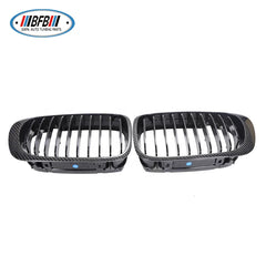 For E46 2DR 1998-2001 Carbon Fiber Glossy Black Front Grille Front Kidney Grill