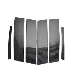 6Pcs Real Dry Carbon Fiber Window Pillar Cover Middle B-Pillar For Alfa Romeo Giulia 2016-2019
