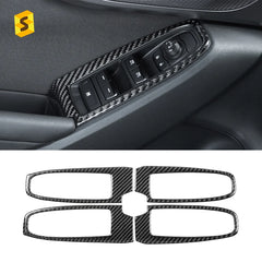 Shasha Carbon 4 Pcs Soft Carbon Fiber Car Accessories For Subaru WRX 2022 Real Carbon Fiber Window Lift Button Sticker