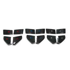 For CHEVROLET CORVETTE C8 STINGRAY Coupe Z51 2020-22 Real Carbon Steering Wheel Button Switch Cover Trim Sticker Car Accessories