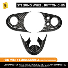ES Real Carbon Fiber Steering Wheel Button Frame Cover For MINI Clubman F54 F55 F56 F57 F60 Car Interior Trim