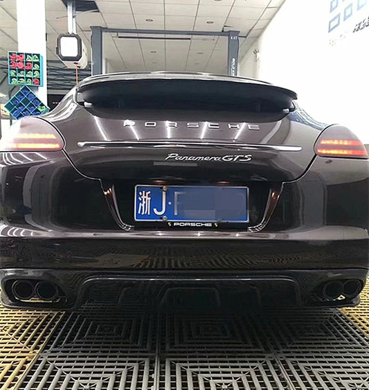 10-13  Carbon Fiber Rear Bumper Spoiler Diffuser Lip For Porsche Panamera 970.1