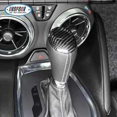 Real Dry Carbon Fiber Interior Trim Gear Knob Shift Knob Cover For Chevrolet Camaro 2016up