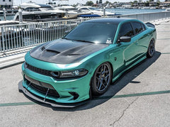 For 2015-21Dodge Charger SRT Hellcat Style Carbon Fiber Front Hood Bonnet with vents